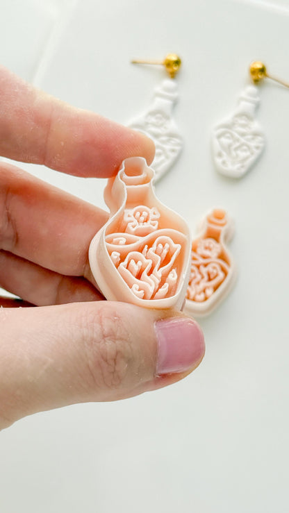 Ghost Potion Cutter: Haunted Elixir Bottle for Polymer Clay