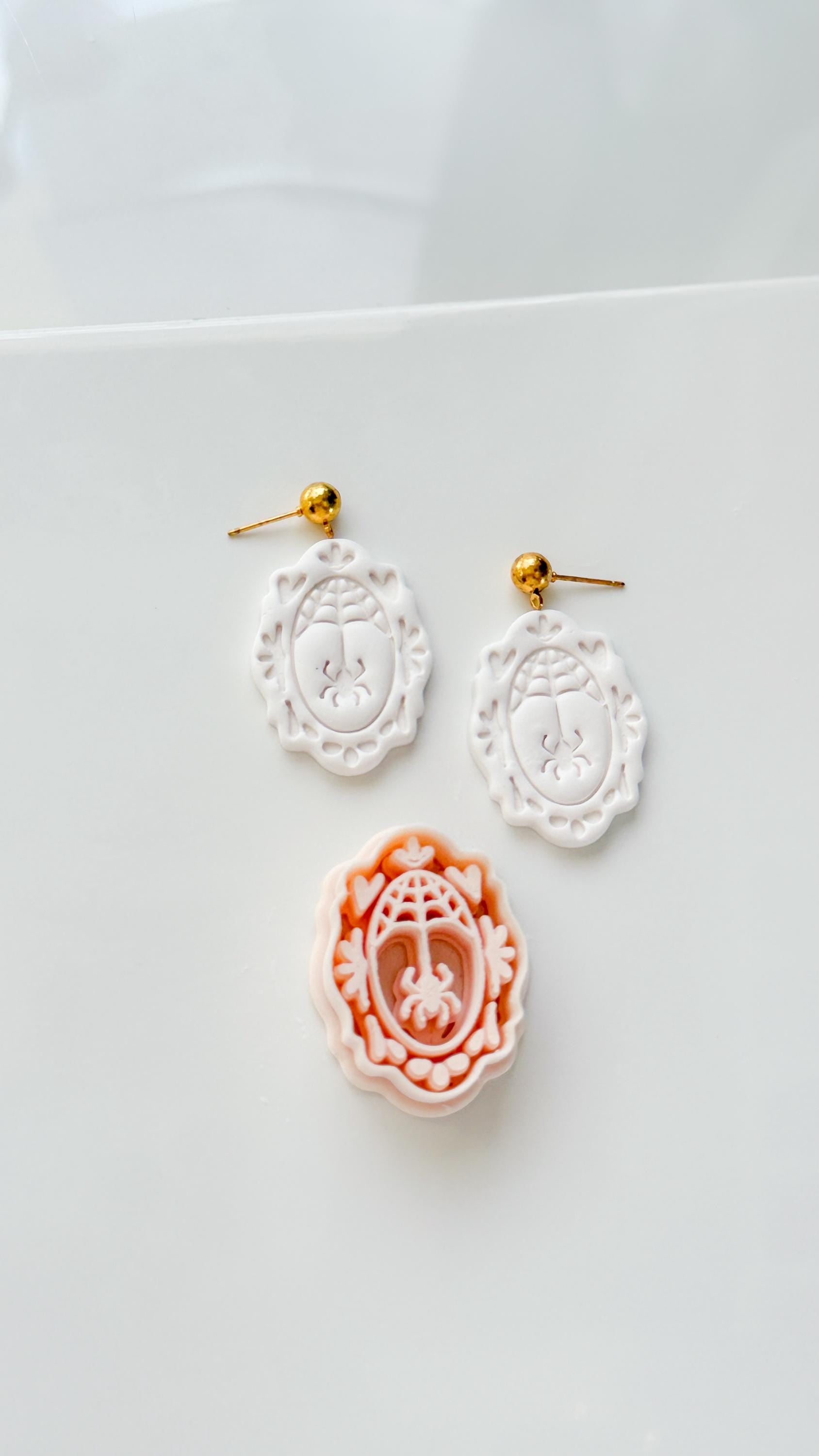 Ghost Web Cutter: Spiderweb Ghost Dangle Shape for Polymer Clay