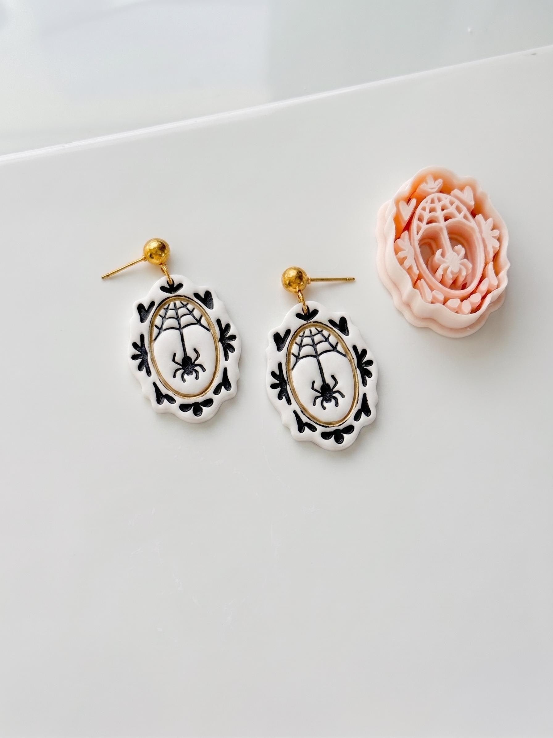 Ghost Web Cutter: Spiderweb Ghost Dangle Shape for Polymer Clay