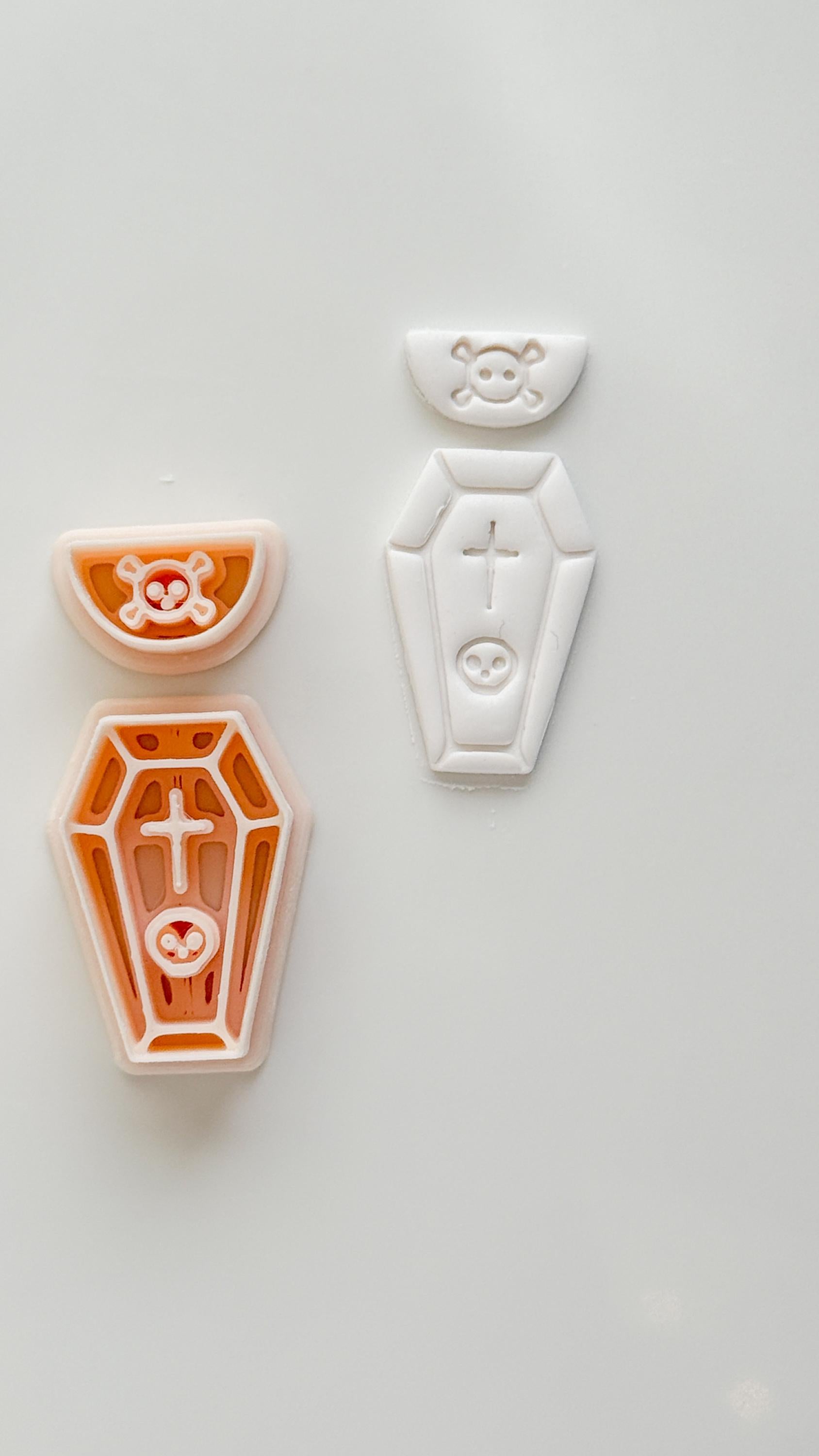 Coffin Charm Cutter: Cross Accent Casket Shape for Polymer Clay