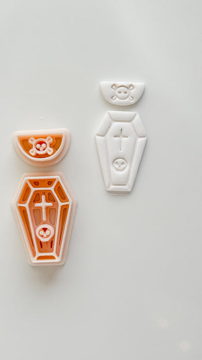 Coffin Charm Cutter: Cross Accent Casket Shape for Polymer Clay