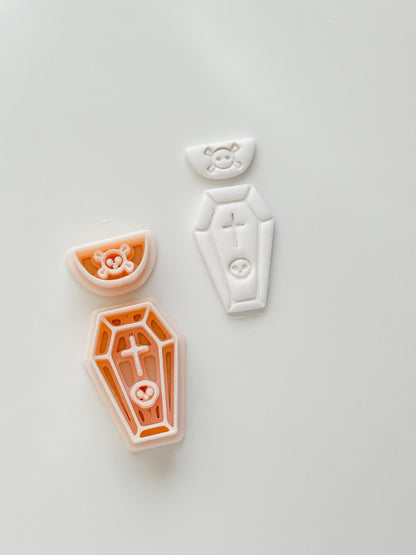 Coffin Charm Cutter: Cross Accent Casket Shape for Polymer Clay