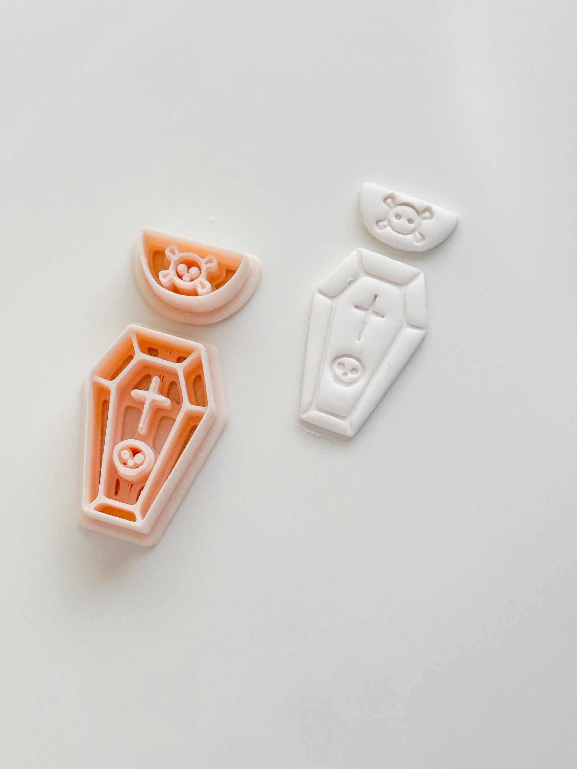 Coffin Charm Cutter: Cross Accent Casket Shape for Polymer Clay