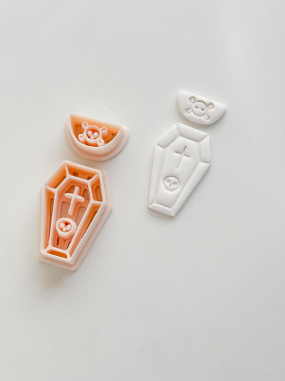 Coffin Charm Cutter: Cross Accent Casket Shape for Polymer Clay