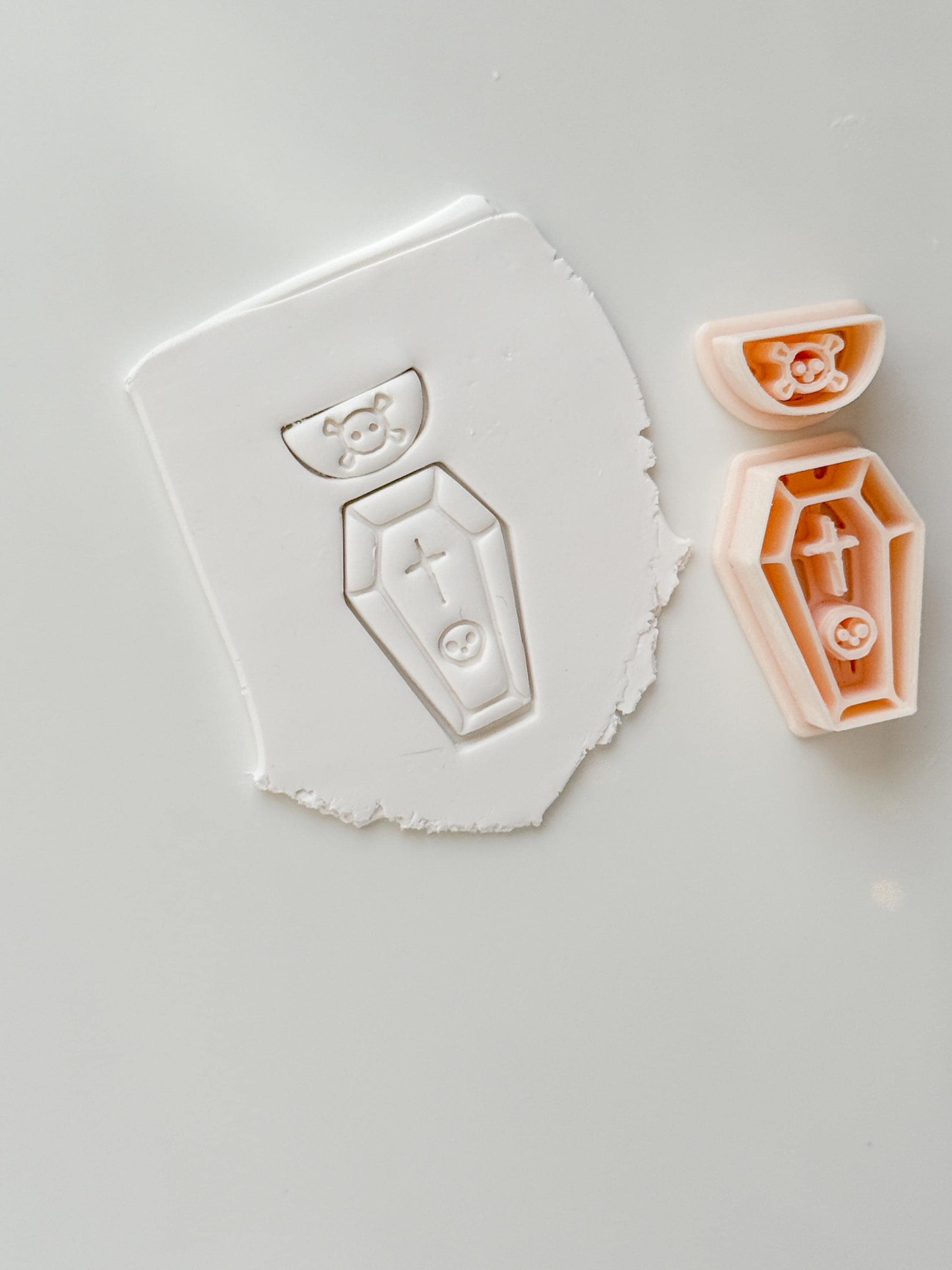 Coffin Charm Cutter: Cross Accent Casket Shape for Polymer Clay