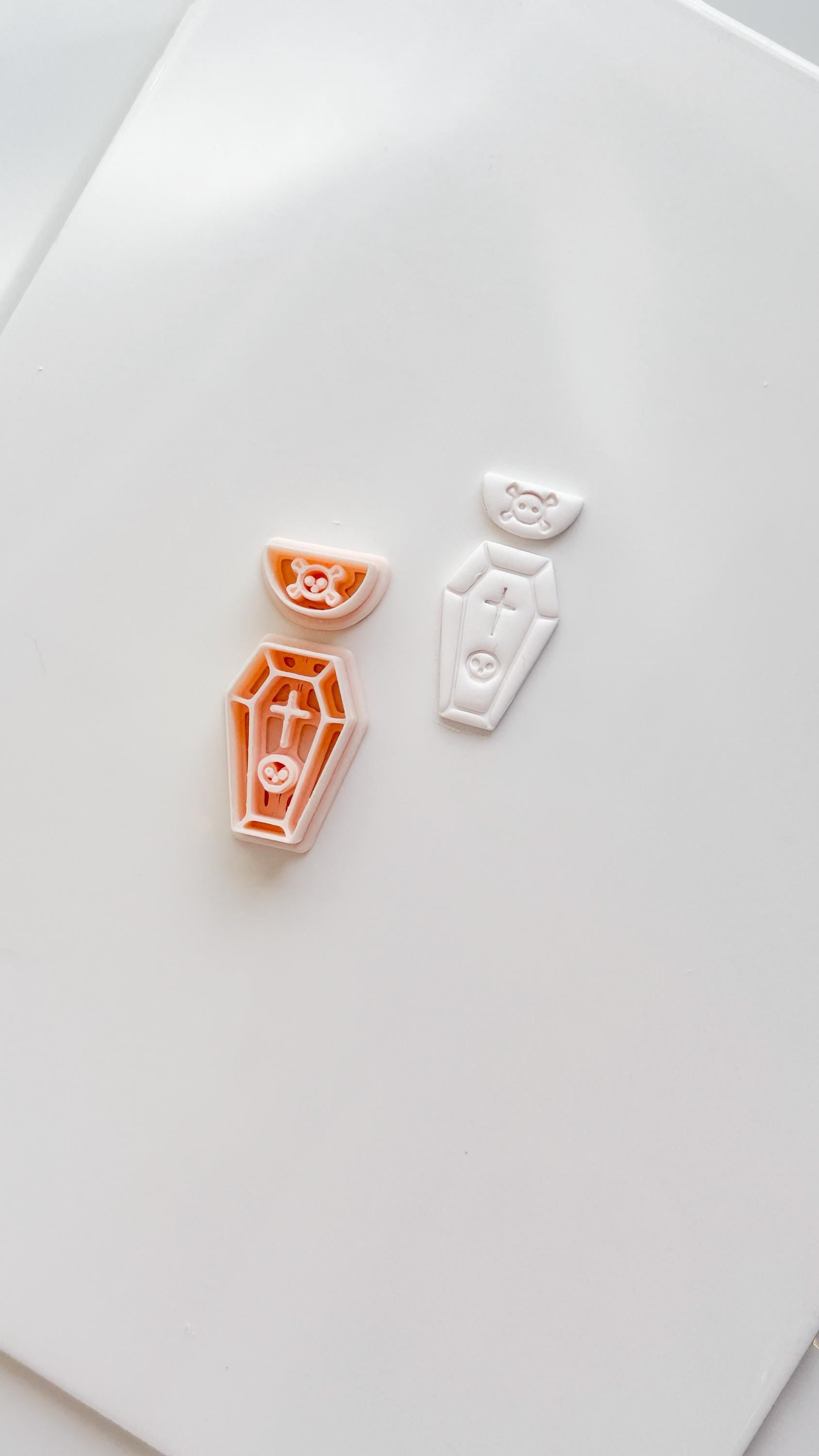 Coffin Charm Cutter: Cross Accent Casket Shape for Polymer Clay