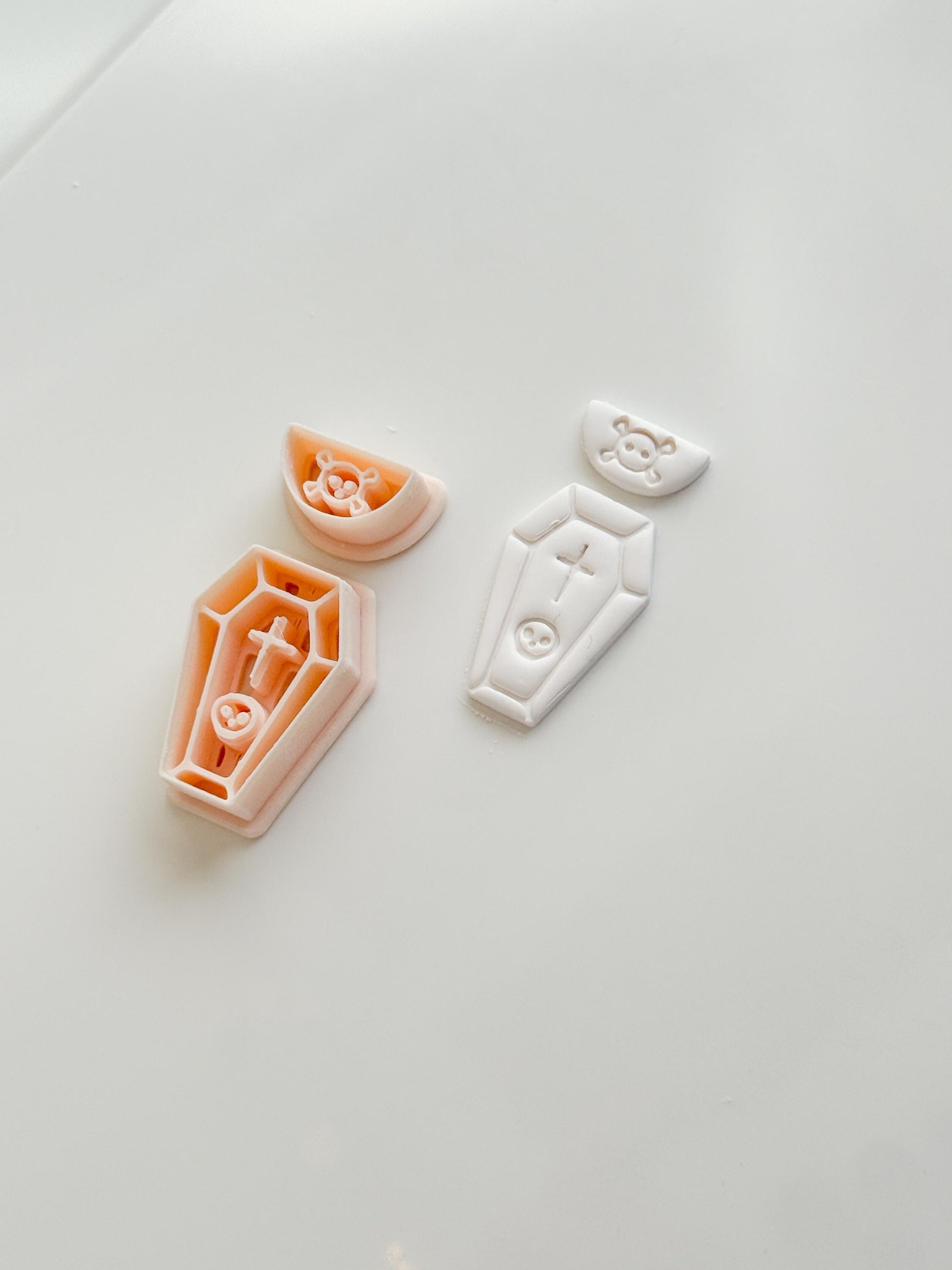 Coffin Charm Cutter: Cross Accent Casket Shape for Polymer Clay