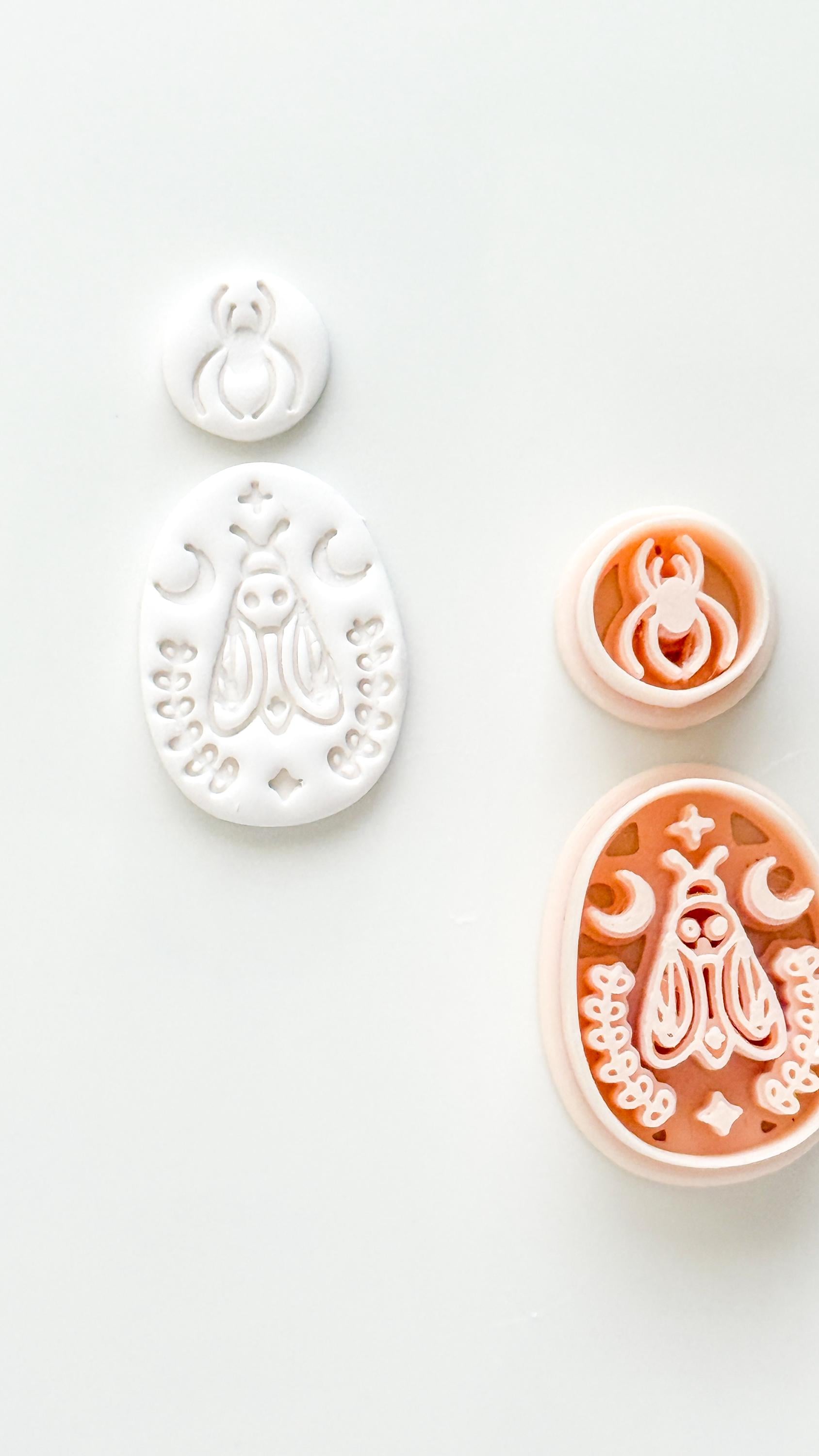 Little Web & Moon Moth Cutter: Celestial Moth Dangle for Polymer Clay