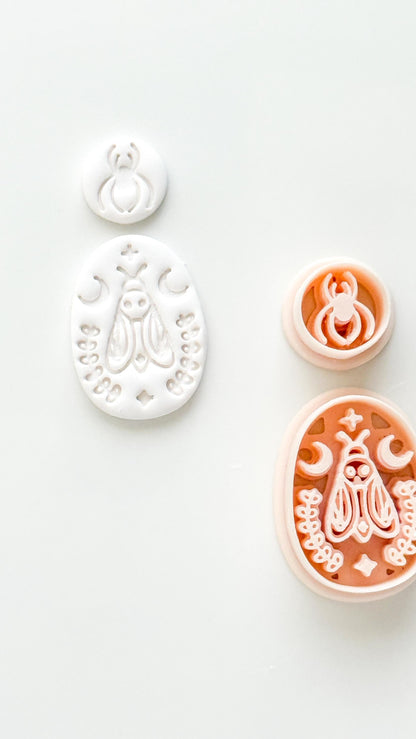 Little Web & Moon Moth Cutter: Celestial Moth Dangle for Polymer Clay