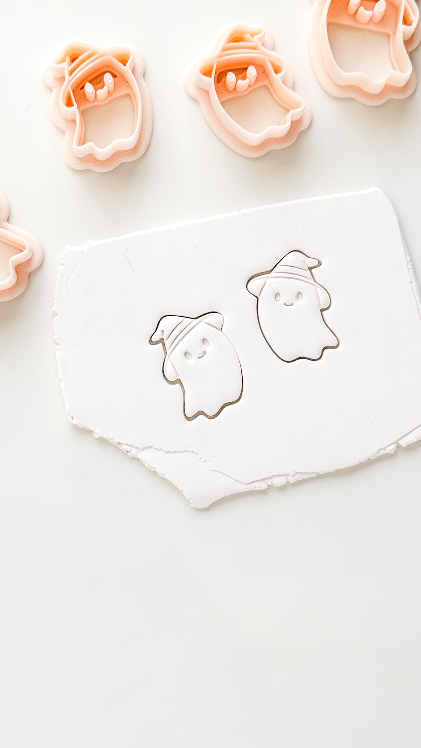 Witch Hat Ghost Cutter: Floating Spirit Silhouette for Polymer Clay
