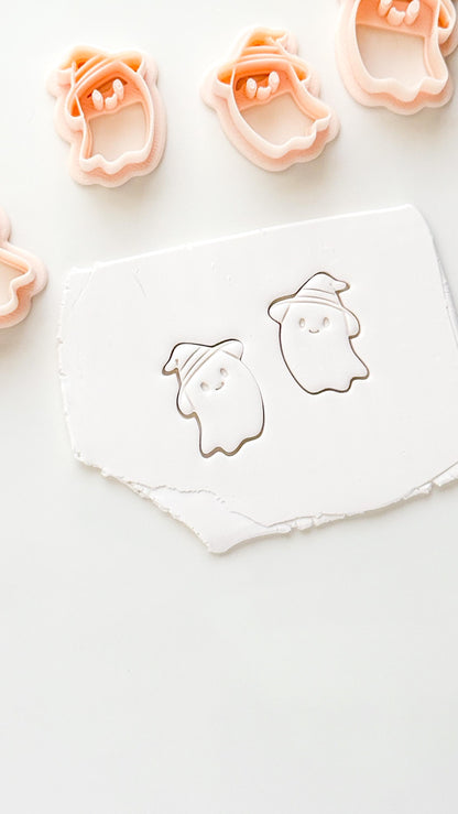 Witch Hat Ghost Cutter: Floating Spirit Silhouette for Polymer Clay