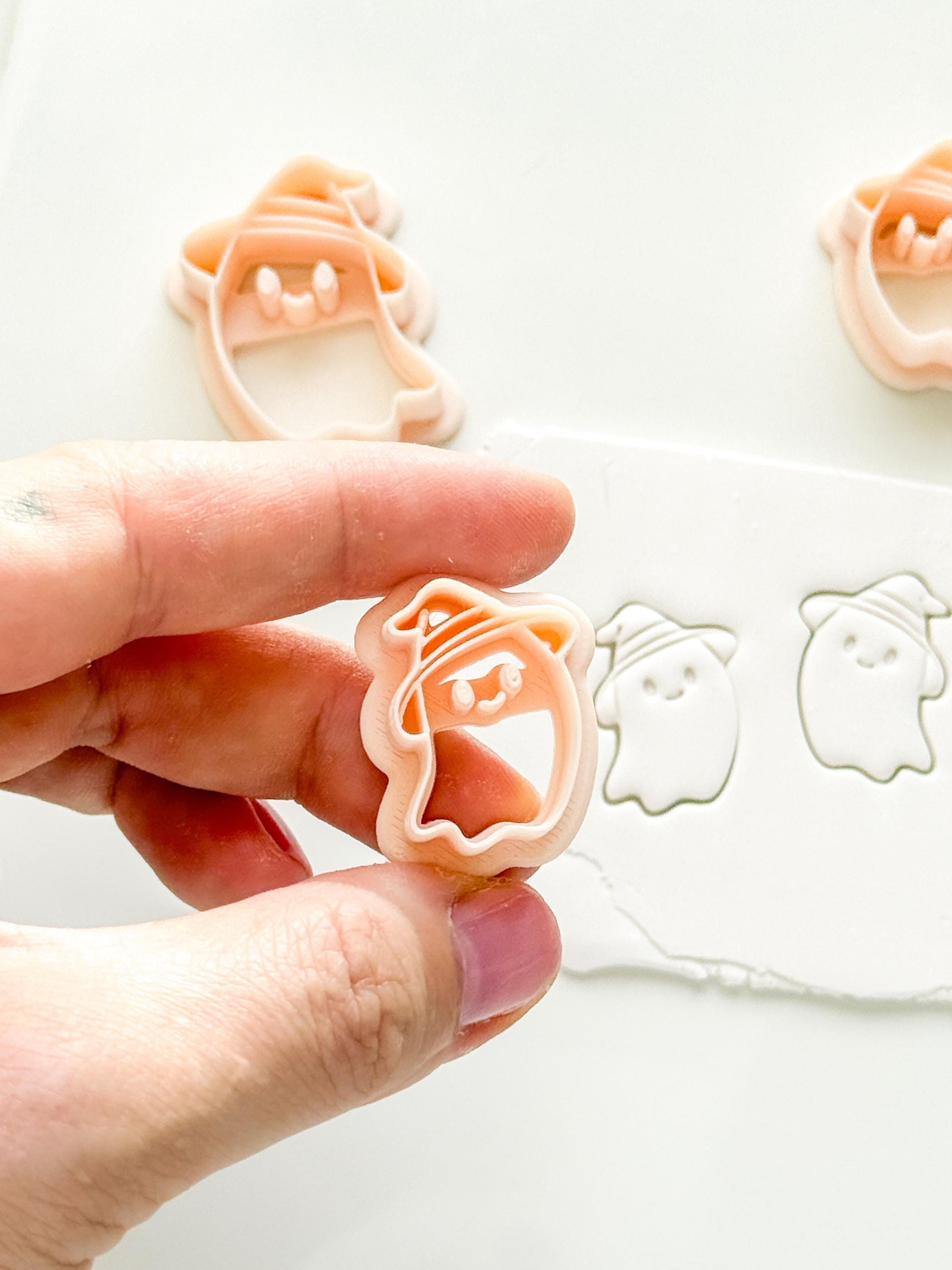Witch Hat Ghost Cutter: Floating Spirit Silhouette for Polymer Clay