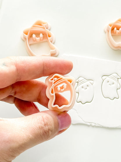 Witch Hat Ghost Cutter: Floating Spirit Silhouette for Polymer Clay