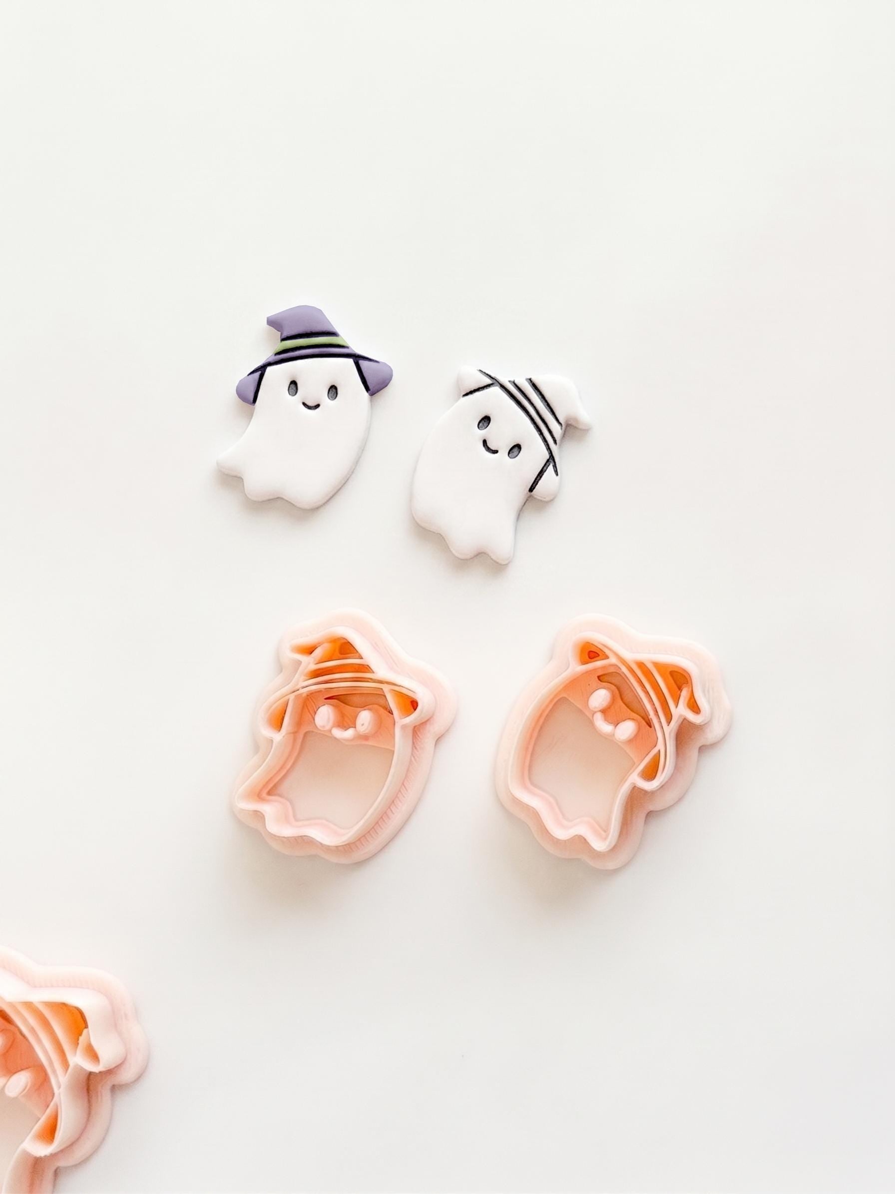 Witch Hat Ghost Cutter: Floating Spirit Silhouette for Polymer Clay
