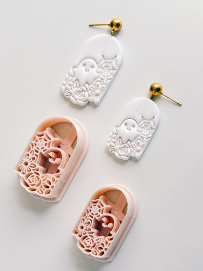 Ghostie Bloom Cutter: Floral Ghost Window Dangle for Polymer Clay