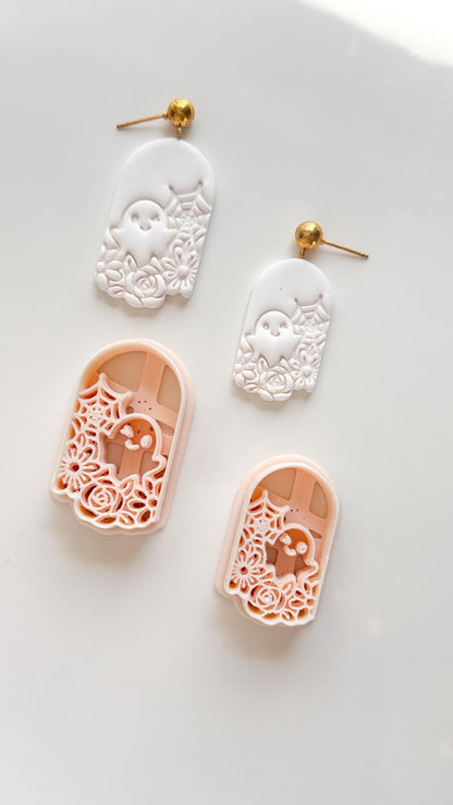 Ghostie Bloom Cutter: Floral Ghost Window Dangle for Polymer Clay