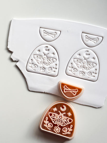Lunar Moth Skull Cutter: Celestial Moth Dangle for Polymer Clay
