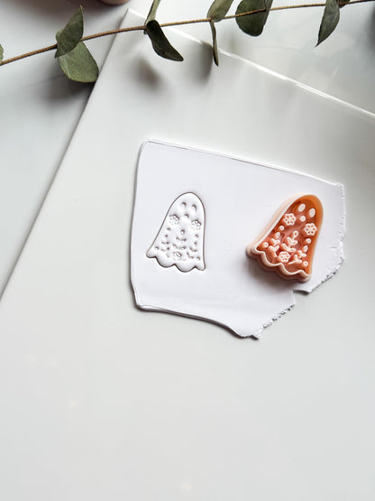 Cute Floral Ghost Cutter: Botanical Spirit Shape for Polymer Clay