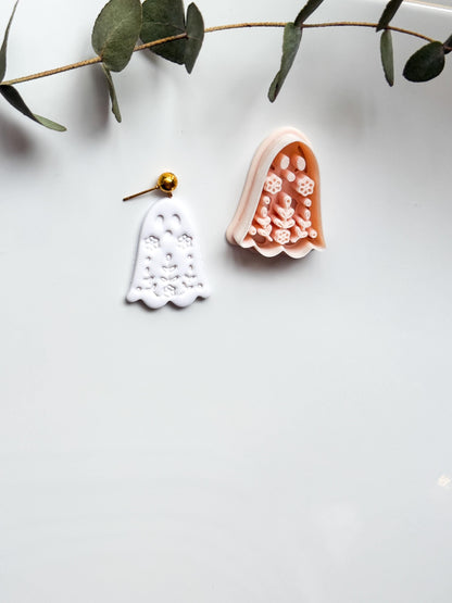 Cute Floral Ghost Cutter: Botanical Spirit Shape for Polymer Clay