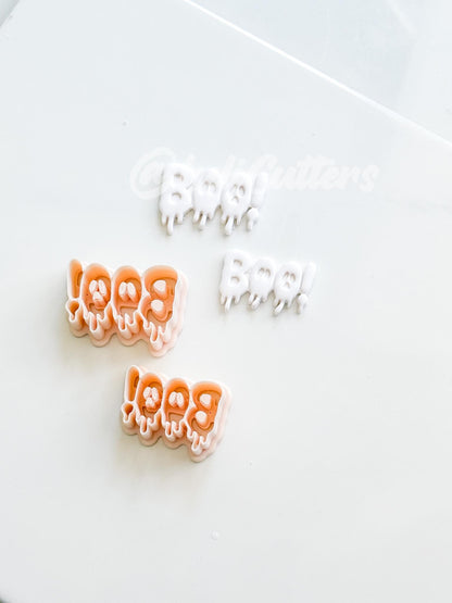 Ghosty Boo Cutter: Triple Ghost Lettering Design for Polymer Clay