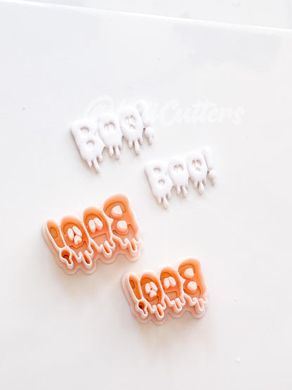 Ghosty Boo Cutter: Triple Ghost Lettering Design for Polymer Clay