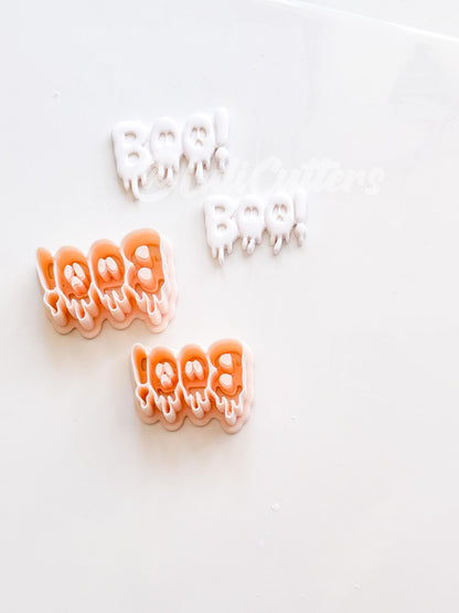 Ghosty Boo Cutter: Triple Ghost Lettering Design for Polymer Clay