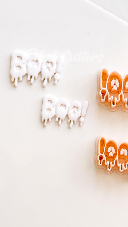 Ghosty Boo Cutter: Triple Ghost Lettering Design for Polymer Clay
