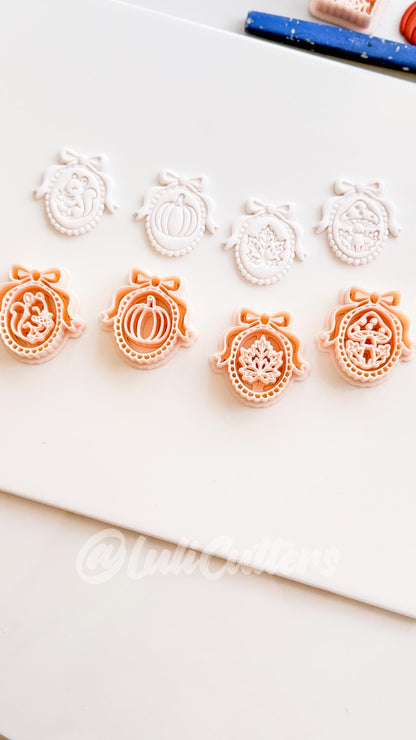 Autumn Bow Charms Cutter: Fall Cameo Earring Shapes for Polymer Clay