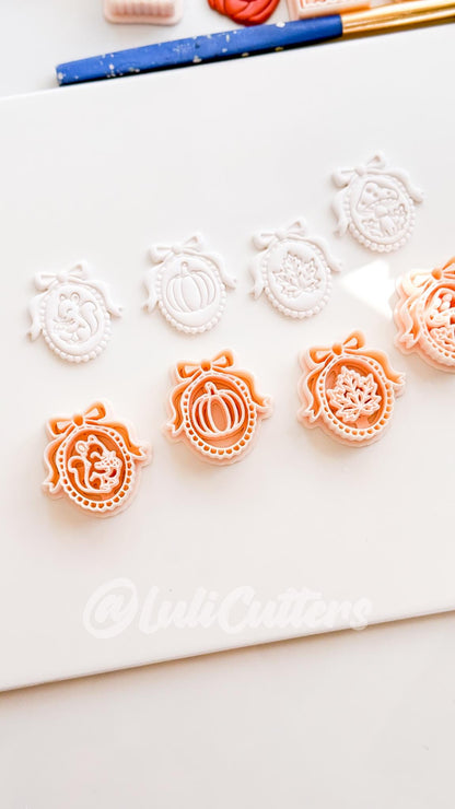 Autumn Bow Charms Cutter: Fall Cameo Earring Shapes for Polymer Clay