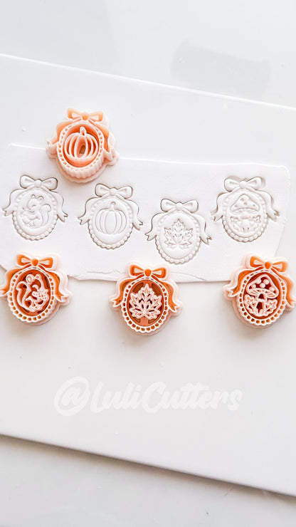 Autumn Bow Charms Cutter: Fall Cameo Earring Shapes for Polymer Clay