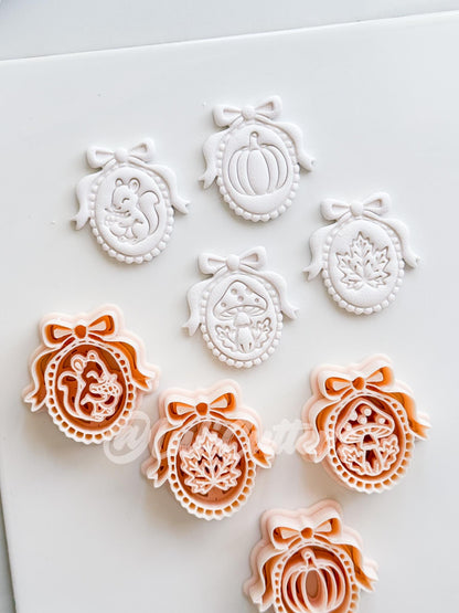 Autumn Bow Charms Cutter: Fall Cameo Earring Shapes for Polymer Clay