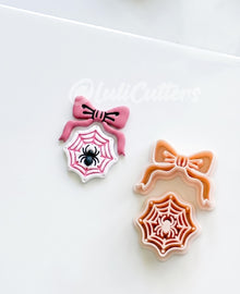 Spooky Bow Web Cutter: Spider Silk Dangle Shape for Polymer Clay