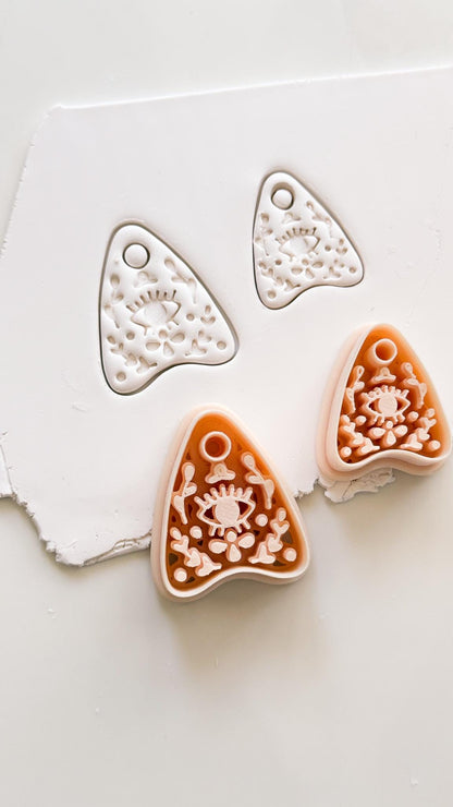Ouija Eye Planchette Cutter: Mystic Talking Board Shape for Polymer Clay