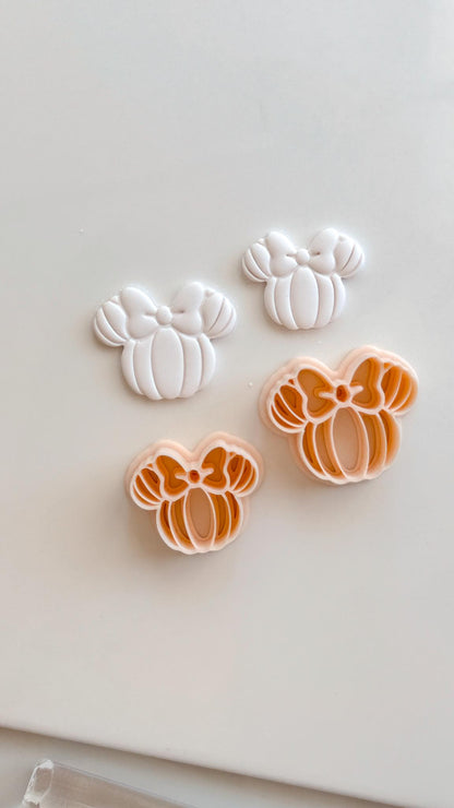 Mouse Pumpkin Cutter: Bow Pumpkin Shape for Polymer Clay