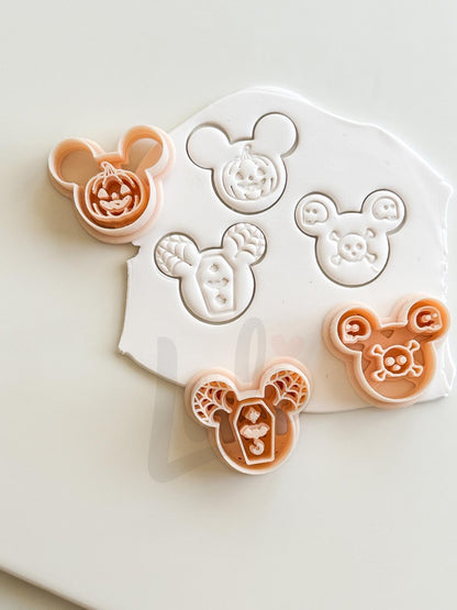 Halloween Mouse Set Cutter: Coffin, Pumpkin and Skull Shapes for Polymer Clay