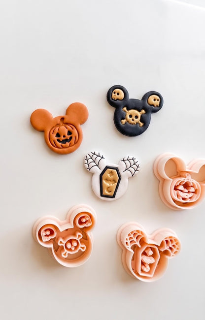 Halloween Mouse Set Cutter: Coffin, Pumpkin and Skull Shapes for Polymer Clay
