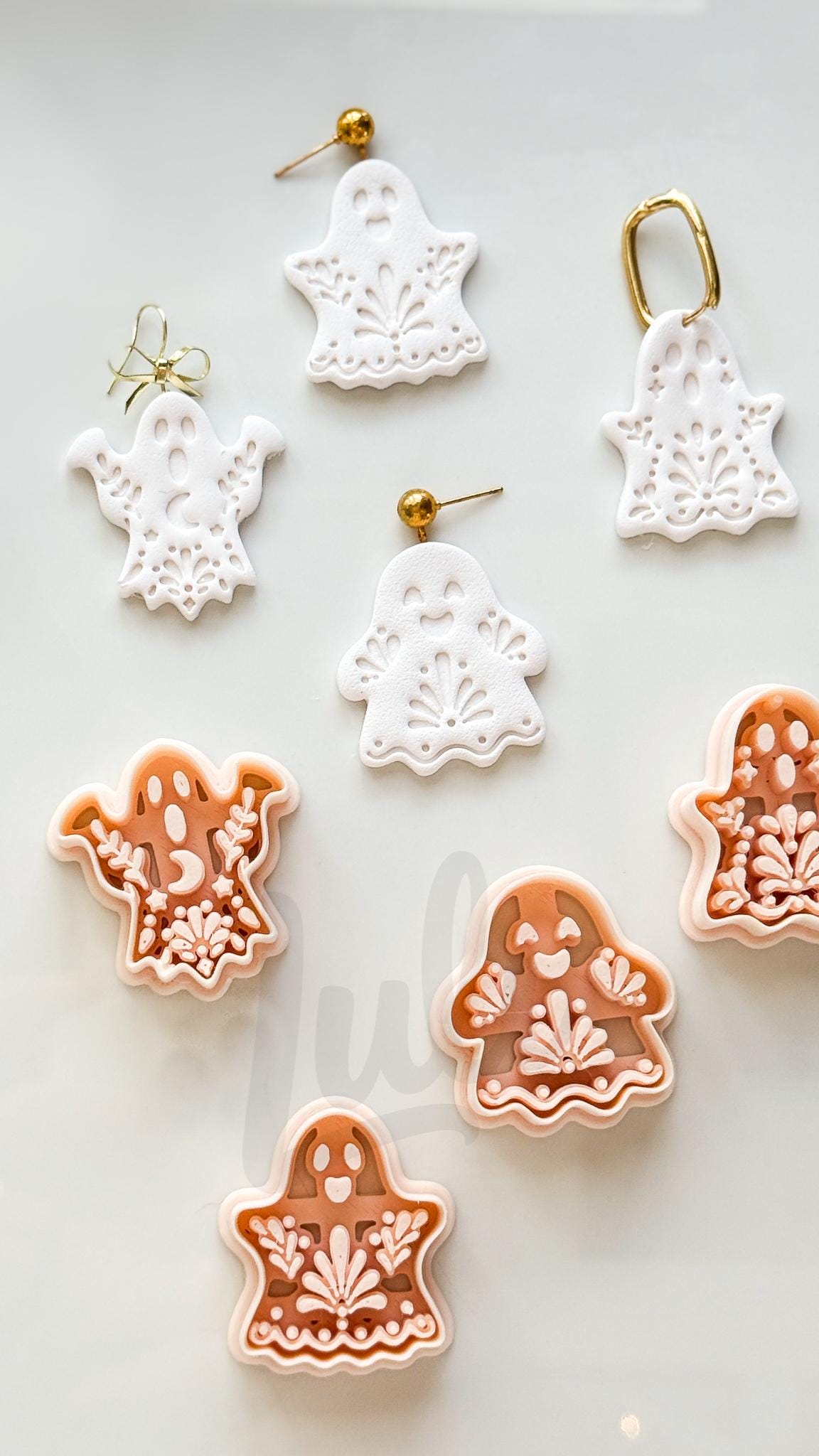 Haunted Folk Ghosts Cutters: Folk Art Spirit Shapes for Polymer Clay