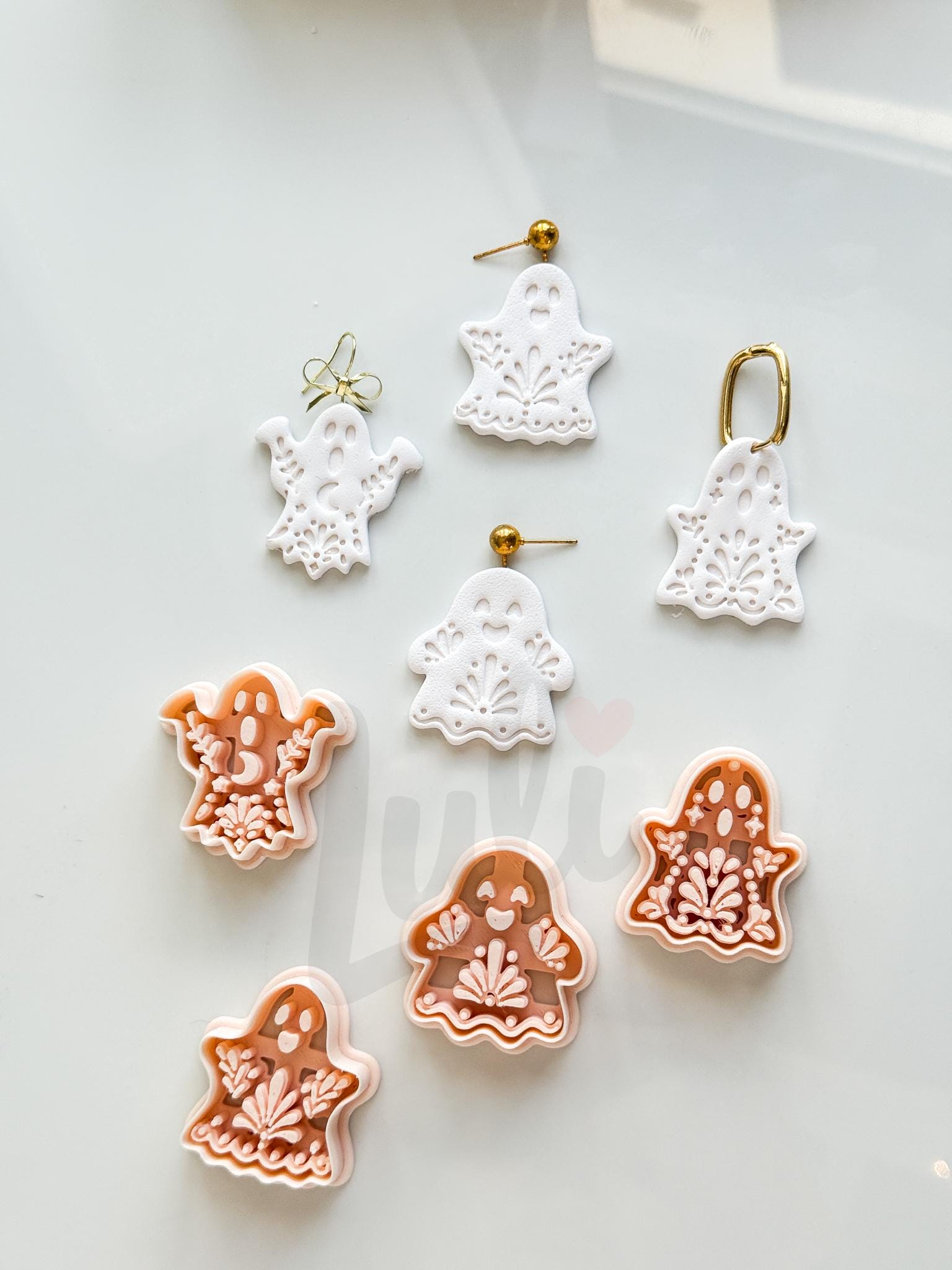 Haunted Folk Ghosts Cutters: Folk Art Spirit Shapes for Polymer Clay