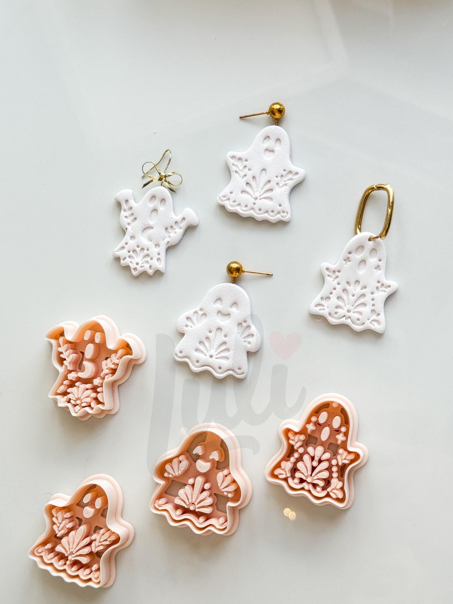 Haunted Folk Ghosts Cutters: Folk Art Spirit Shapes for Polymer Clay