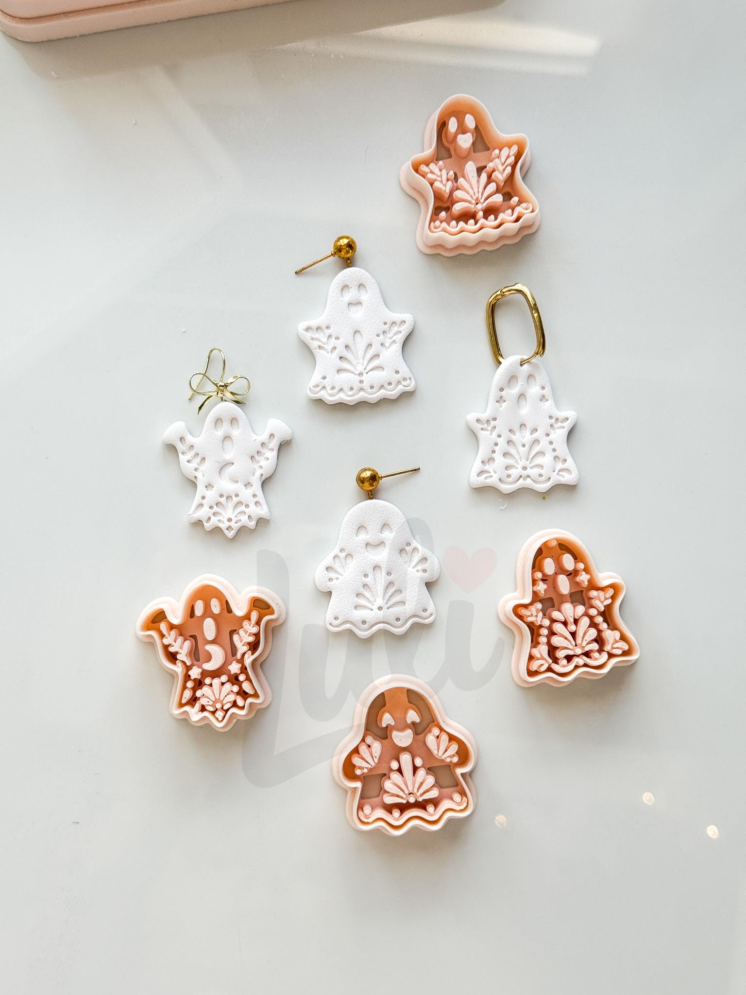 Haunted Folk Ghosts Cutters: Folk Art Spirit Shapes for Polymer Clay