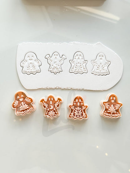 Haunted Folk Ghosts Cutters: Folk Art Spirit Shapes for Polymer Clay