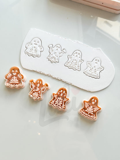 Haunted Folk Ghosts Cutters: Folk Art Spirit Shapes for Polymer Clay