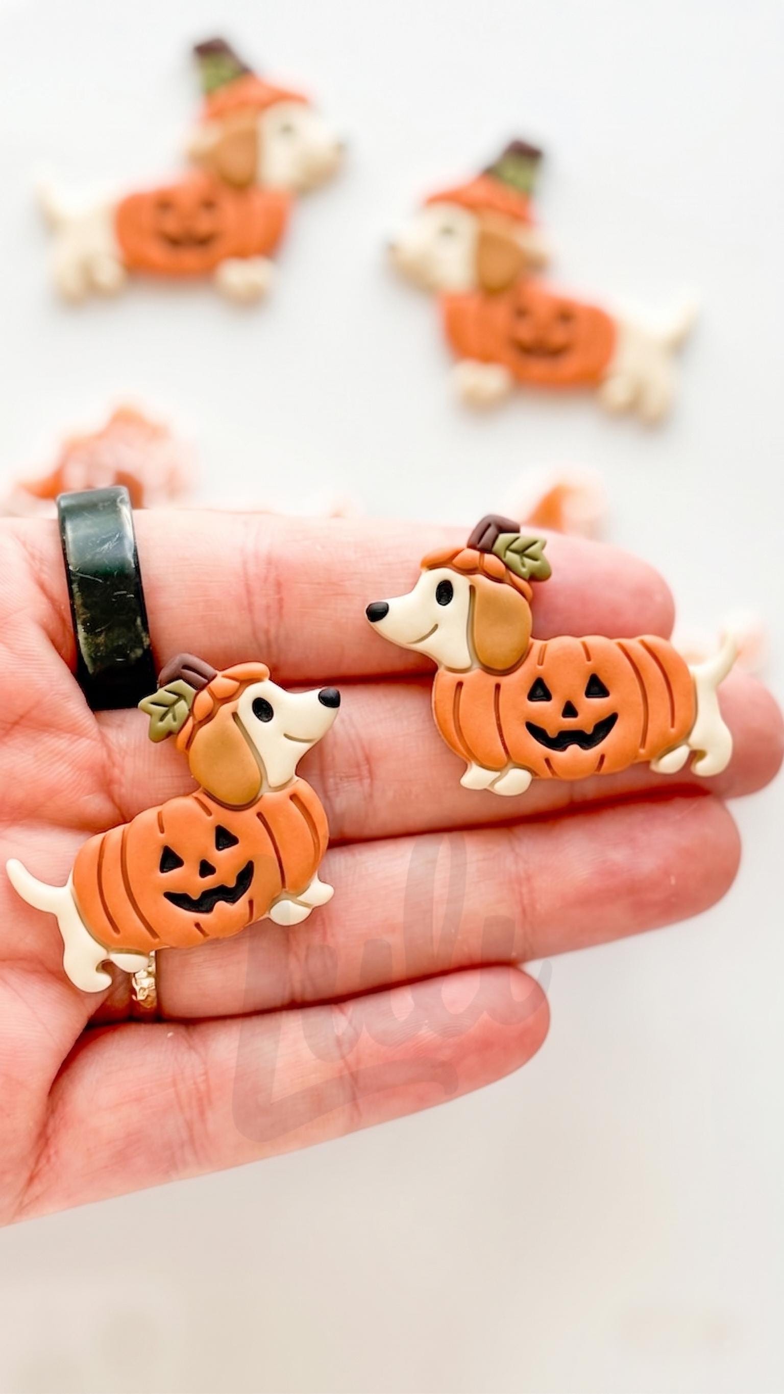 Spooky Sausage Pups Cutters: Halloween Dachshund Shapes for Polymer Clay