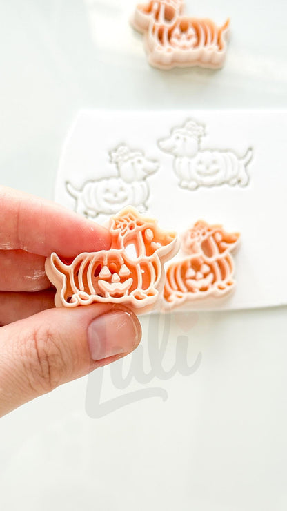 Spooky Sausage Pups Cutters: Halloween Dachshund Shapes for Polymer Clay