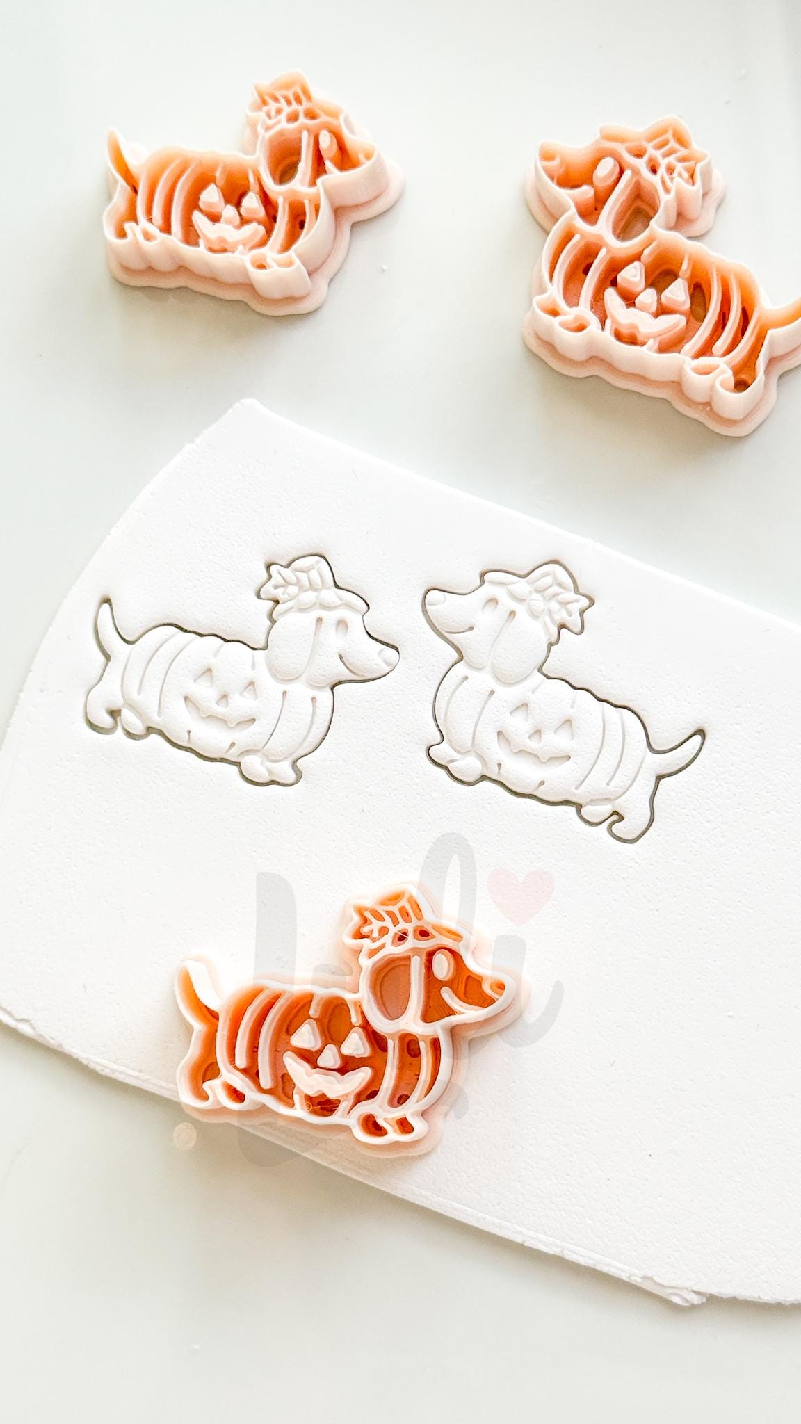 Spooky Sausage Pups Cutters: Halloween Dachshund Shapes for Polymer Clay