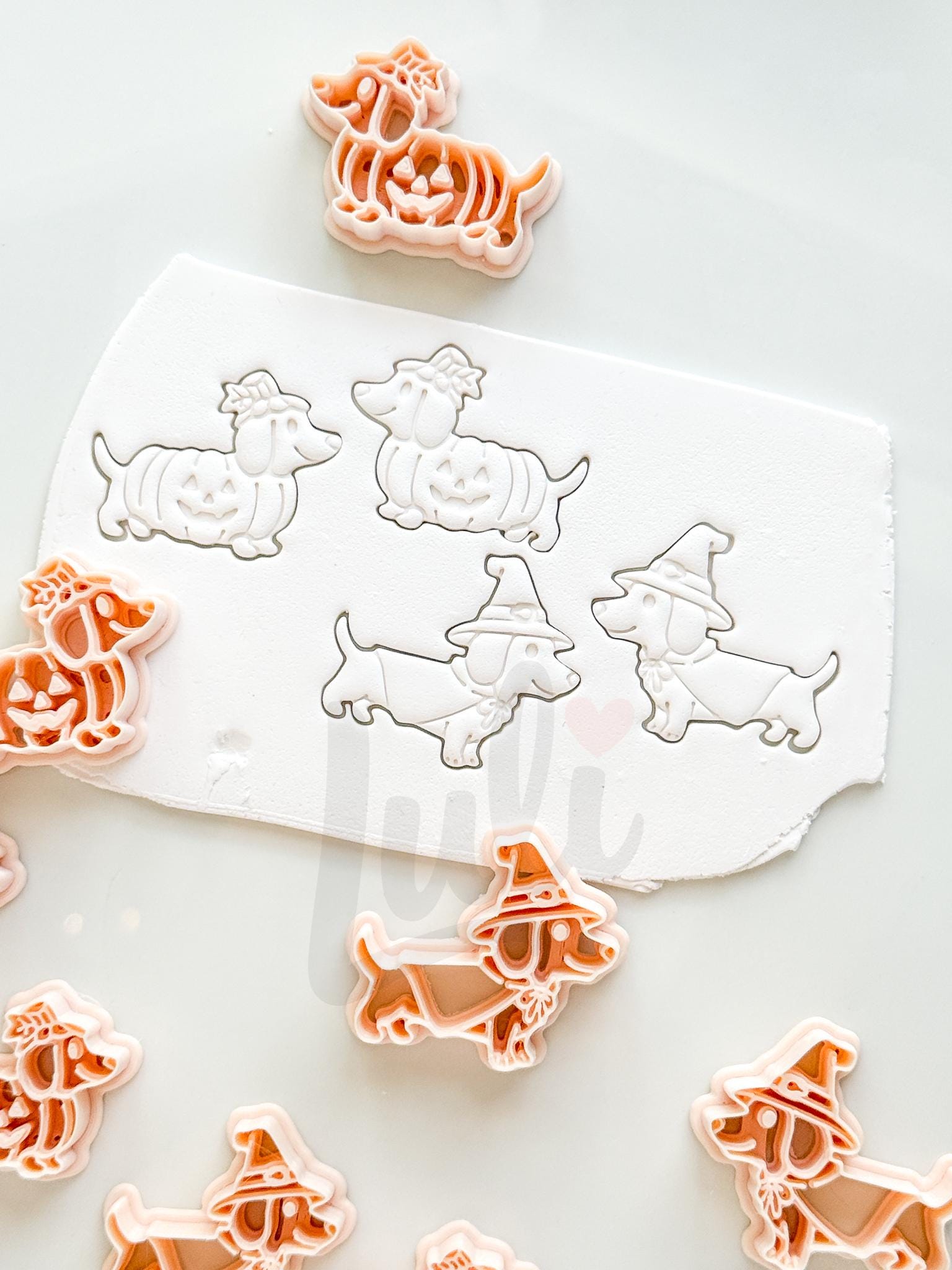 Spooky Sausage Pups Cutters: Halloween Dachshund Shapes for Polymer Clay