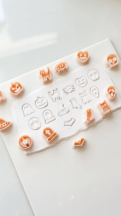 Halloween Stud Set Cutter: Spooky Mini Earring Shapes for Polymer Clay