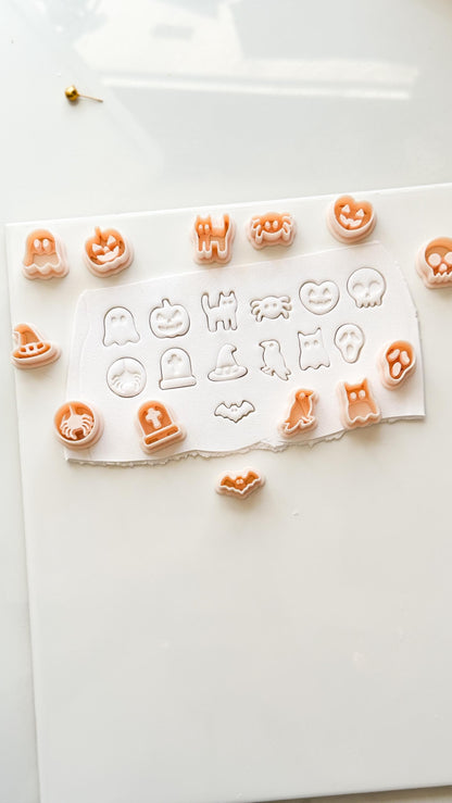 Halloween Stud Set Cutter: Spooky Mini Earring Shapes for Polymer Clay
