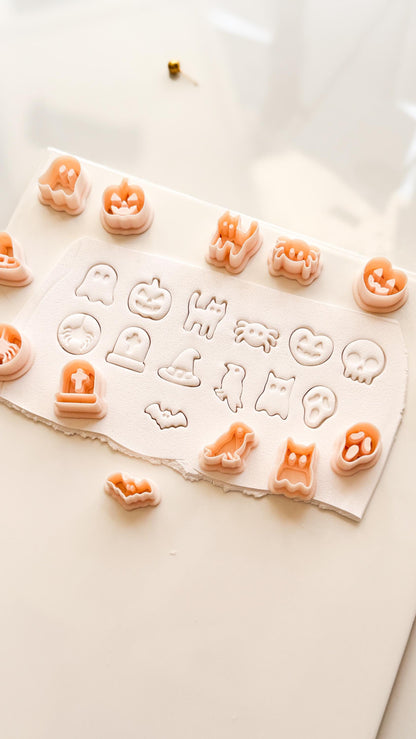 Halloween Stud Set Cutter: Spooky Mini Earring Shapes for Polymer Clay