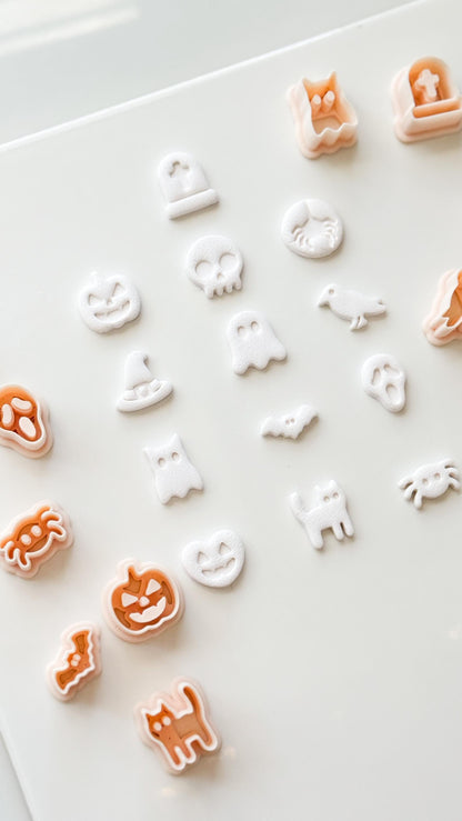 Halloween Stud Set Cutter: Spooky Mini Earring Shapes for Polymer Clay